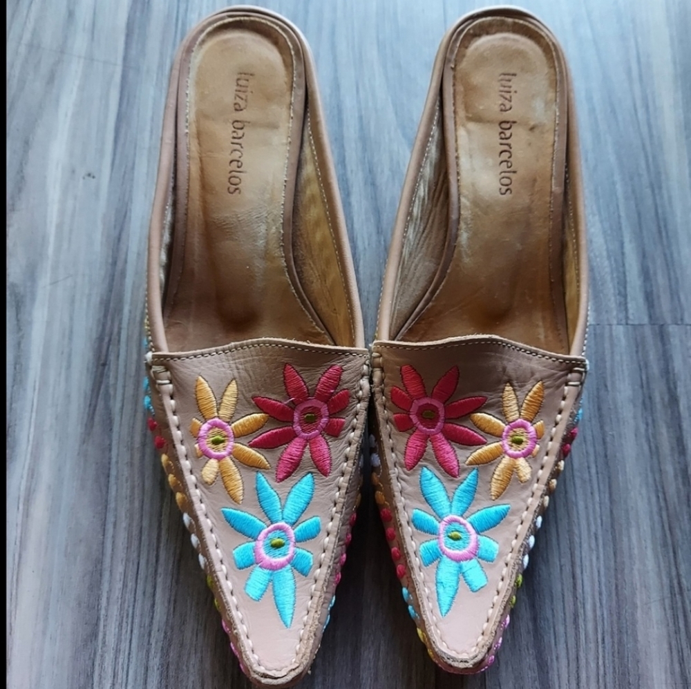 Luiza barcelos floral mules